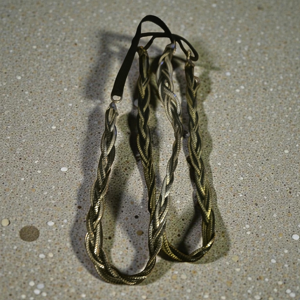 2‎ Elegant Twisted Gold and Silver Necklaces